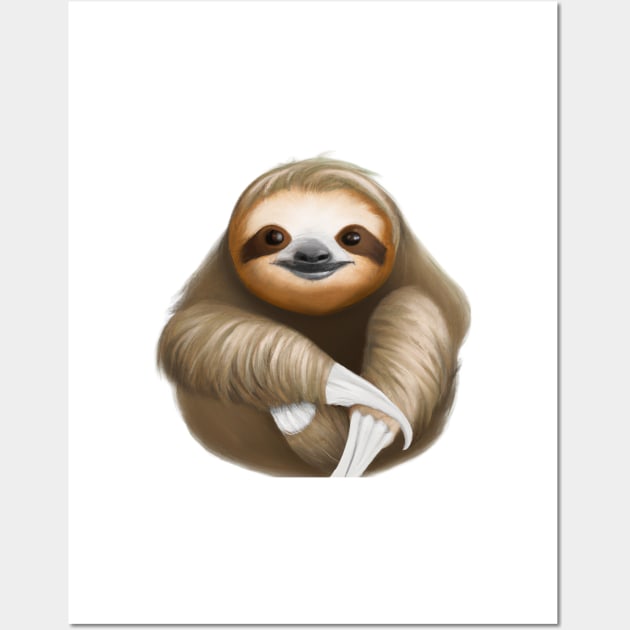 Cute Sloth Drawing Wall Art by Play Zoo